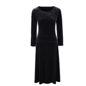 Black soft velvet dress